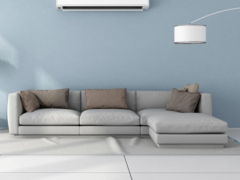 Living room with air conditioner